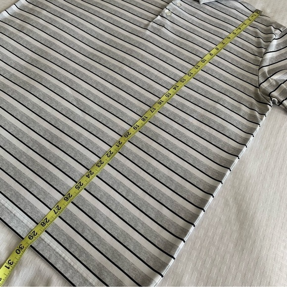 Callaway Opti Dri Golf Polo Shirt Mens XL Gray stripe Spellout logo Wicking - Picture 7 of 9